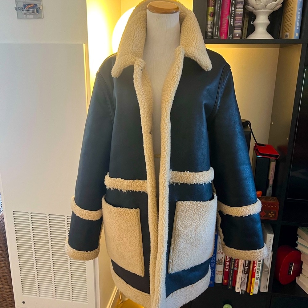 Faux Shearling, reversible! super-warm! barn coat   Boston winter approved!